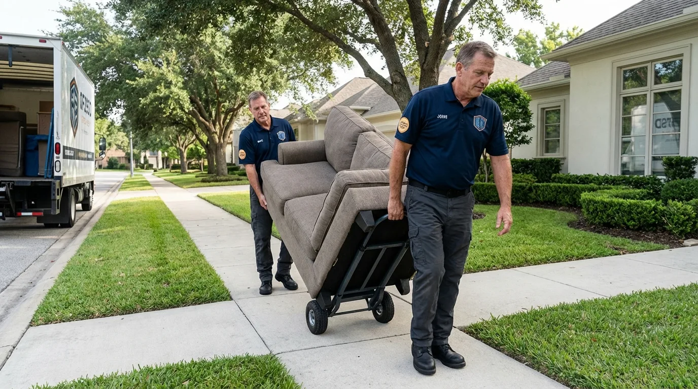 Local residential moving crew loading furniture in Kearney, NE